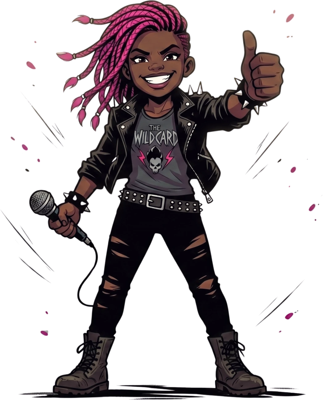 A young vocalist commanding the stage with a microphone